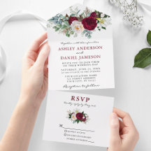 Aquarelle Bourgogne Floral Mariage