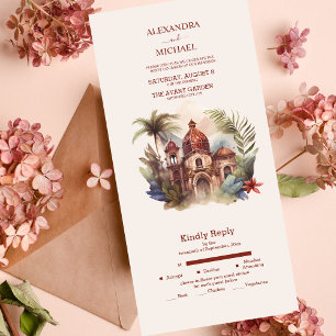 Invitation Tout En Un Aquarelle Costa Rica Mariage Destination Tout Comp