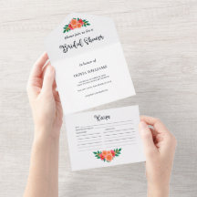Aquarelle Floral Fête des mariées de verdure Recet