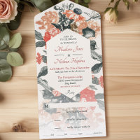 Aquarelle Whimsical vintage Mariage Floral