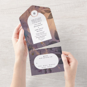 Invitation Tout En Un Arc floral Rose or Elegance Mariage