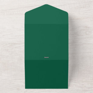 Invitation Tout En Un Autocollant de robe de mariée vert émeraude Waverl