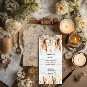 Invitation Tout En Un Automne Aquarelle Herbe de Pampas Mariage