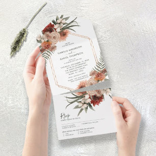 Invitation Tout En Un Automne Automne mariage rustique All In One Invita