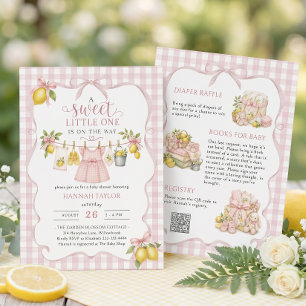 Invitation Tout en Un Baby Shower au Citron