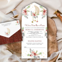 Baby Shower Bohème Rustique Fleurs Bourgeonnes et
