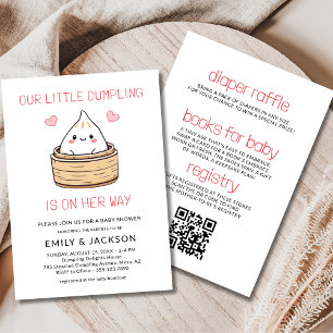 Invitation Tout en un Baby shower de dumping de code QR