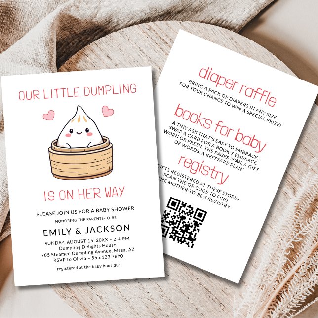 Invitation Tout en un Baby shower de dumping de code QR (Créateur téléchargé)