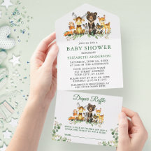 Baby shower des animaux de bois et chapelure
