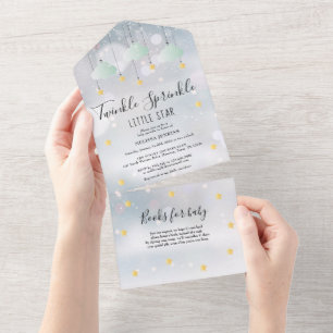 Invitation Tout En Un Baby Shower d'hiver pour Twinkle Sprinkle sans ori