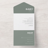 Baby shower vert minimaliste élégant