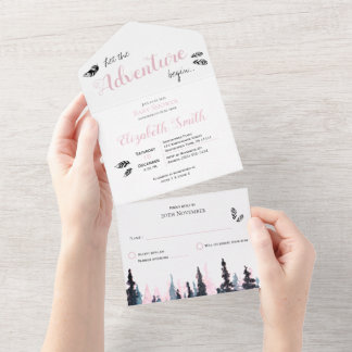 Invitation Tout En Un Bébé fille Rustique aventure bébé douche