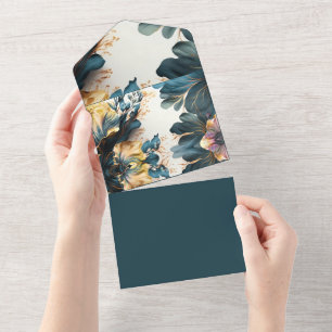 Invitation Tout En Un Belle aquarelle fleurie