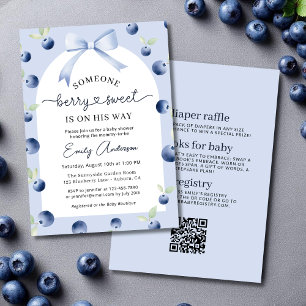 Invitation Tout en un Blueberry Berry Sweet Boy Baby shower