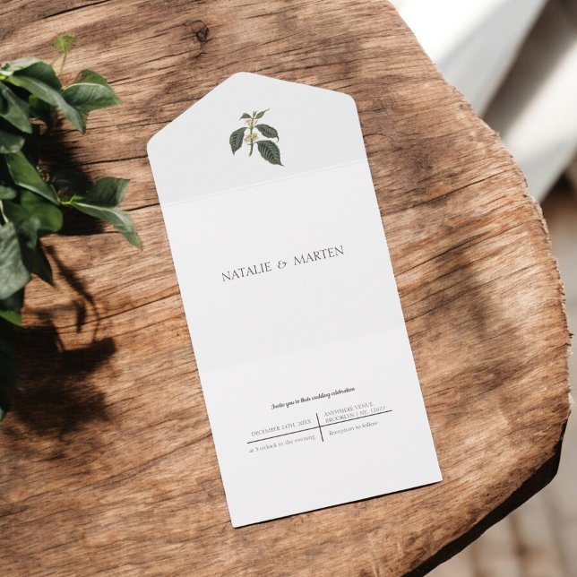 Invitation Tout En Un Bohême Elégance Simple Amateurs de café Mariage (Créateur téléchargé)