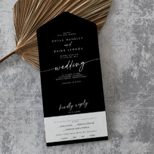 Invitation Tout En Un Boho Chic COLOR ÉDITABLE choix de repas RSVP Maria