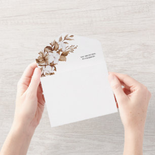 Invitation Tout En Un Bouquet de mariage moderne minimaliste d'herbe de
