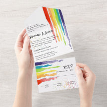 Bright Driving Rainbow LGBTQ Mariage à la main