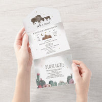 Brochure de Baby shower de bison de buffle