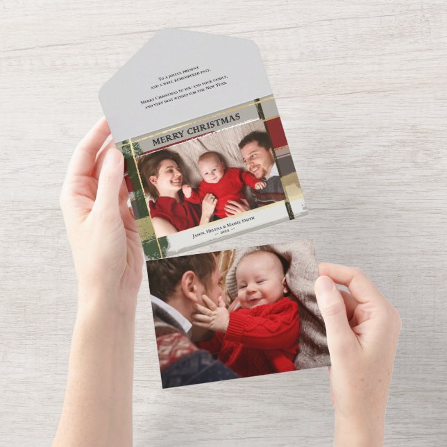 Invitation Tout En Un Brosses rustiques chaudes avec auréolés Photo (Déchirure)