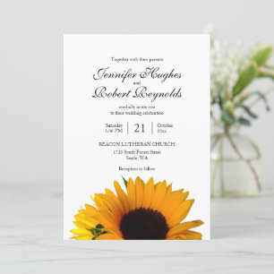 Invitation Tout en un budget Rustique Mariage de tournesol