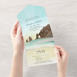 Invitation Tout En Un Cabo San Lucas   El Arco   Mariage de destination