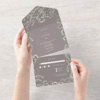 Carton de réponse au mariage vert améthyste Baby's