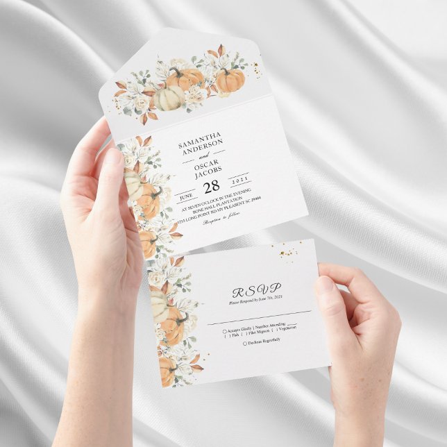 Invitation Tout En Un "Carton d'invitation de mariage Tout-en-un | Autom (Créateur téléchargé)