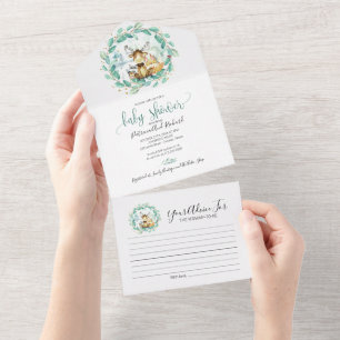Invitation Tout En Un Carton d'invitation et conseil pour Baby Shower su