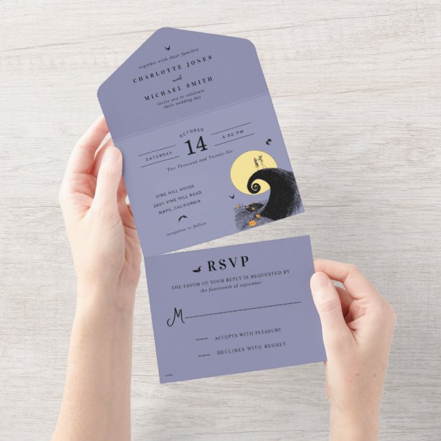 Invitation Tout En Un Cauchemar avant Noël Mariage (Déchirure)