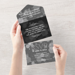 Invitation Tout En Un Célébration élégante du 4e anniversaire de mariage