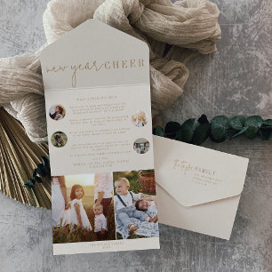 Invitation Tout En Un Chic moderne   Jour de l'or Cheval Multi Photo
