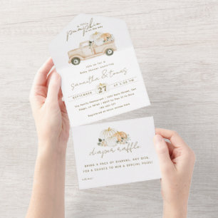 Invitation Tout En Un Citrouille minimaliste simple moderne Baby shower 