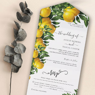 Invitation Tout En Un Citrus à thème Mariage