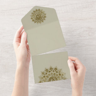 Invitation Tout En Un Classique Mandala Inde Style 4