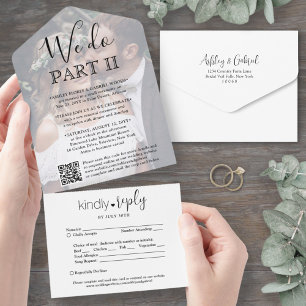 Invitation Tout En Un Code QR de réponse RSVP et de partage de photos po