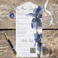 Code QR moderne bleu Iris