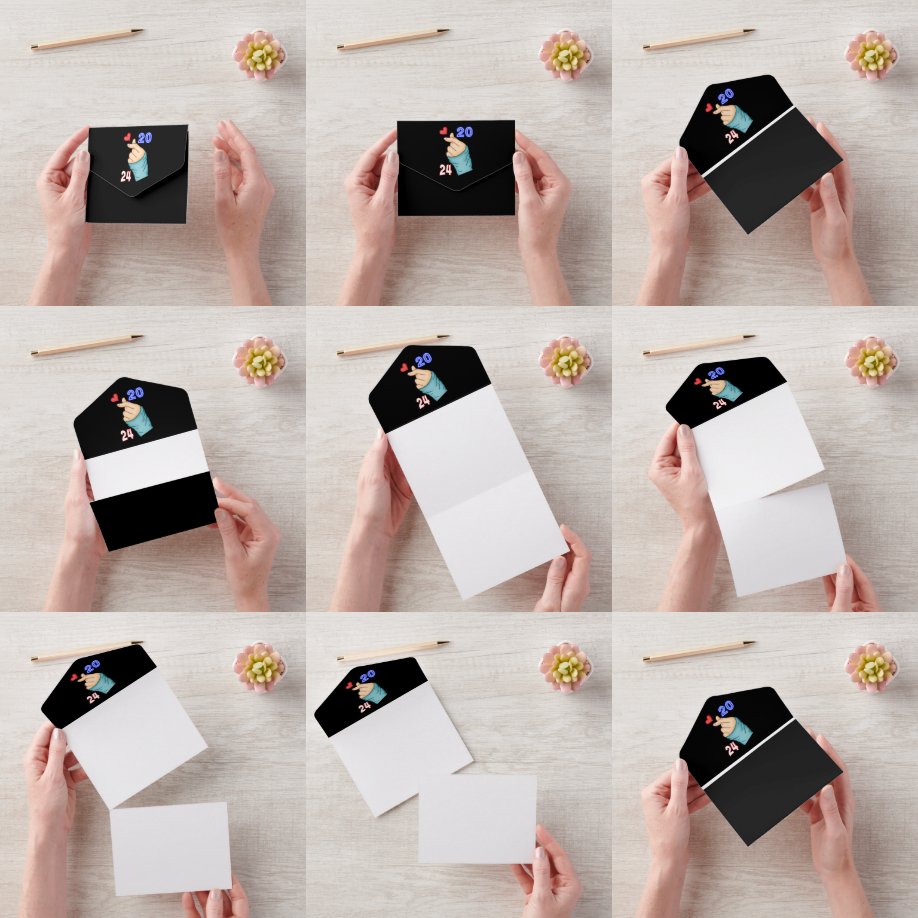 Invitation Tout En Un Cœur coréen 2024