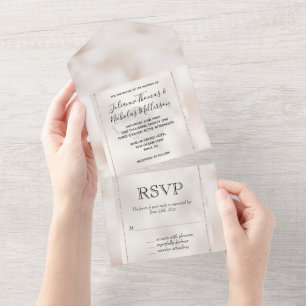 Invitation Tout En Un Coeurs de Parties scintillant en argent blanc bril