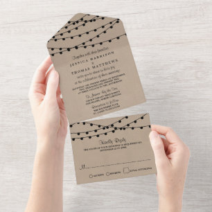 Invitation Tout En Un Collection de Mariages Rustic Kraft