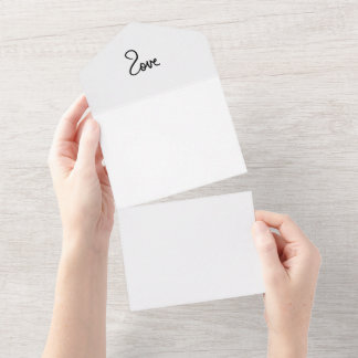 Invitation Tout En Un Conception de typographie de mot "amour" minimalis