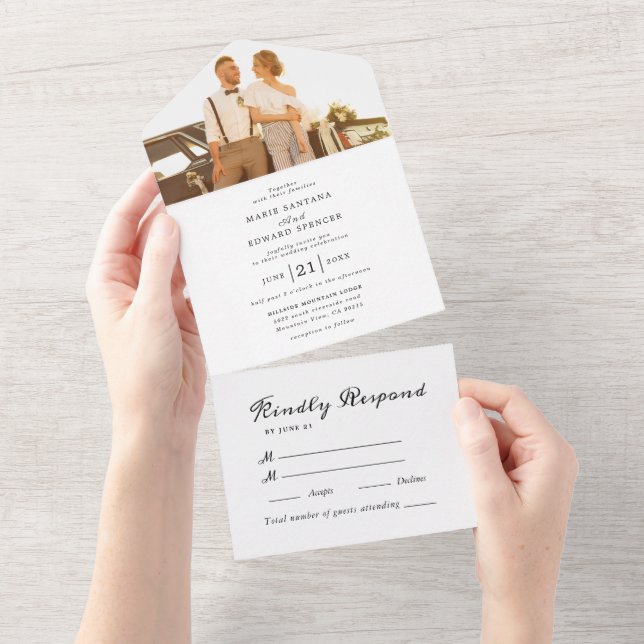 Invitation Tout En Un Couple romantique (Déchirure)