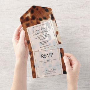 Invitation Tout En Un Cowboy noir Brown occidental