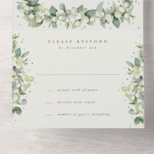 Invitation Tout En Un Crème Symphorine+Eucalyptus Réception d'hiver uniq