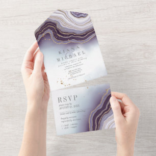Invitation Tout En Un Crystal Agate Mariage Amethyst ID825