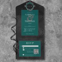 Dark gothique Noir et Turquoise Floral Satin Code