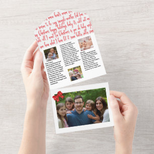 Invitation Tout En Un 🎄 de Noël de famille ✨ Bulletin photo