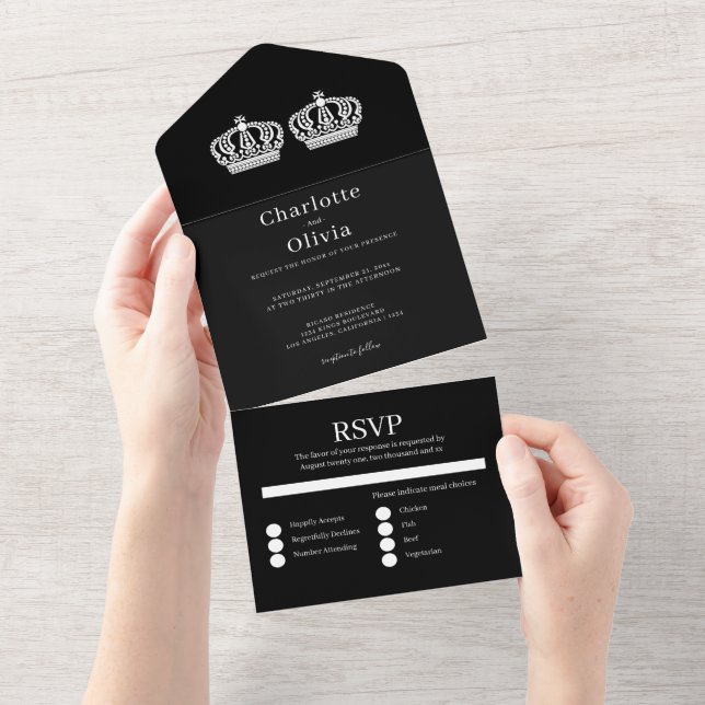 Invitation Tout En Un Deux Reines Font Un Mariage Gay Pair (Déchirure)