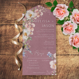 Invitation Tout En Un Dîner Rose Poussiéreuse Floral Moderne Pastel