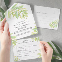 Eau verte à l'eucalyptus mariage RSVP